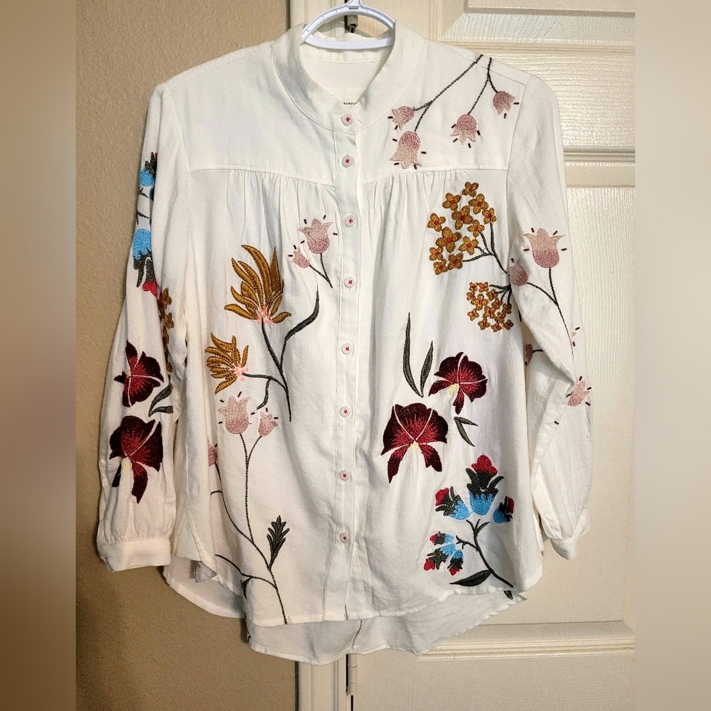 Anthropologie White Button-Up Shirt✨️NWOT✨️